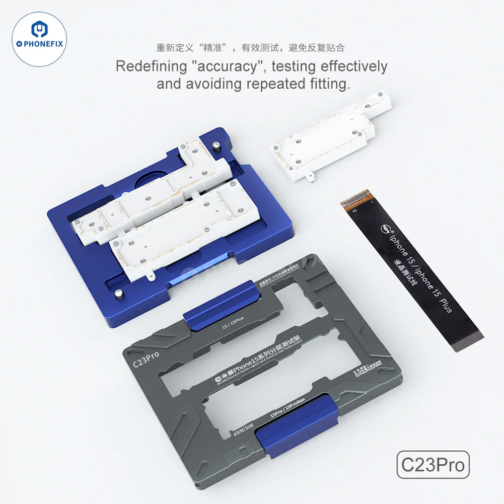 PHONEFIX MJ C18 C20 C23 C24 motherboard test fixture for iPhone X-16 Pro Max PCB separating fixture on white background