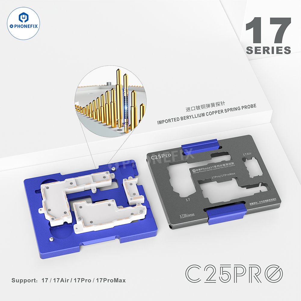 PHONEFIX MJ C18 C20 C23 C24 motherboard test fixture for iPhone X-16 Pro Max, PCB separating fixture for repairs.