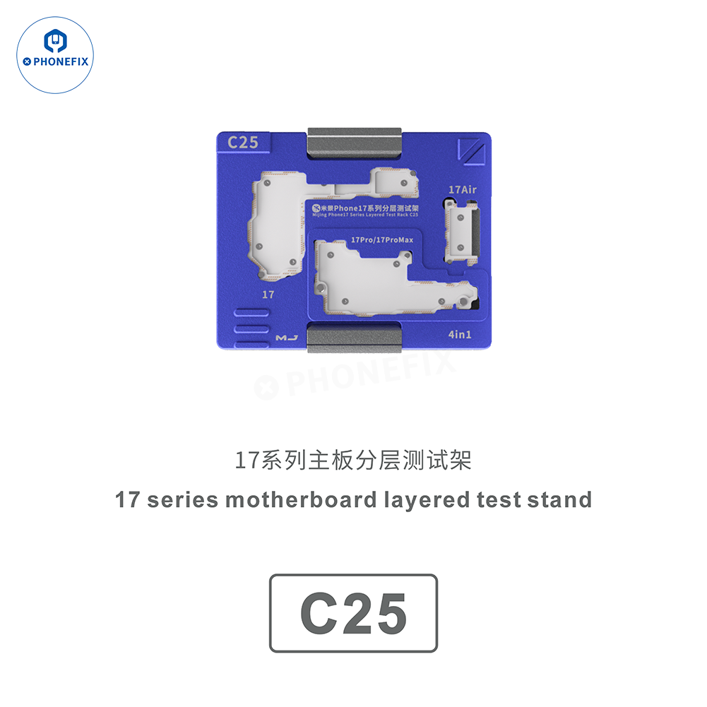PHONEFIX MJ C18 C20 C23 C24 motherboard test fixture for iPhone X-16 Pro Max, PCB separating fixture, used for repair testing.