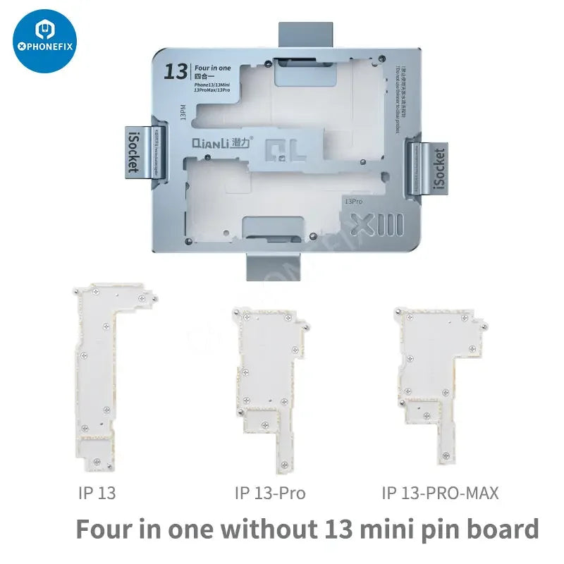 QianLi 4 in 1 iSocket 13 Series motherboard layered test fixture frame for PCB separation, by PHONEFIX.