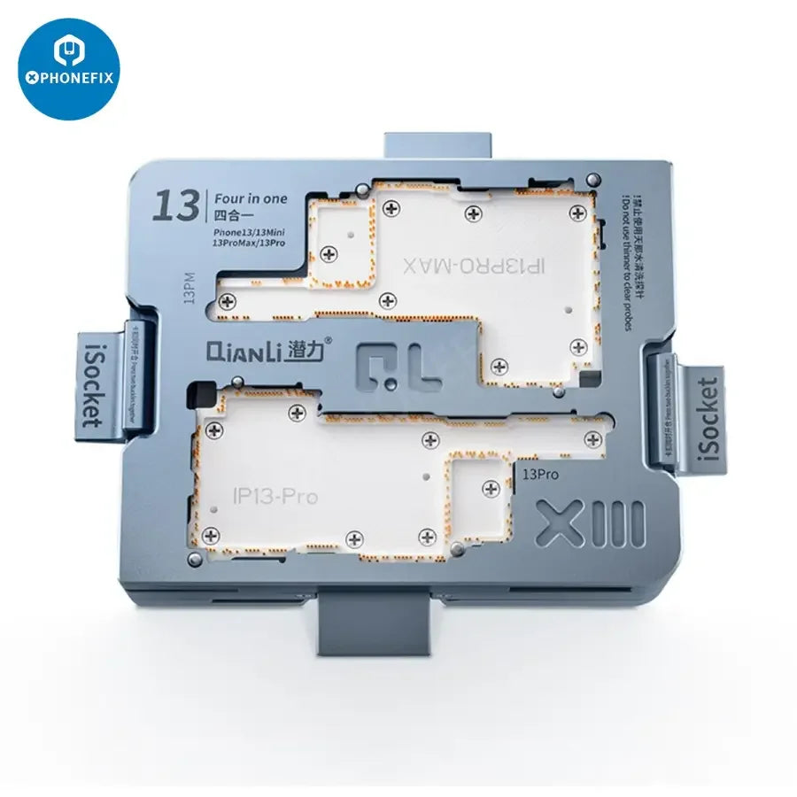 QianLi 4-in-1 iSocket 13 Series motherboard layered test fixture frame for PCB separation, by PHONEFIX.