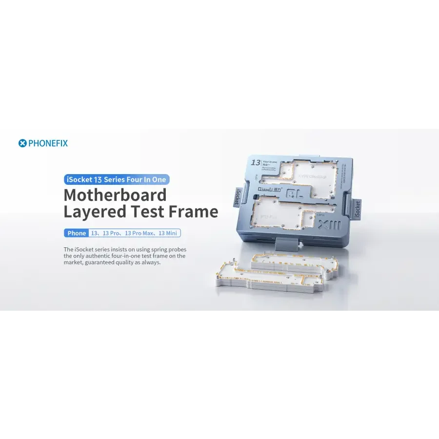 QianLi 4-in-1 iSocket 13 Series motherboard layered test fixture frame for PCB separation and testing by PHONEFIX