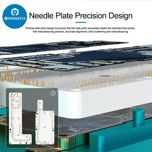 Testeur de carte mère de couche intermédiaire 4 en 1 Relife T-011 pour la série iPhone 14, avec dispositif de séparation de PCB, par PHONEFIX.