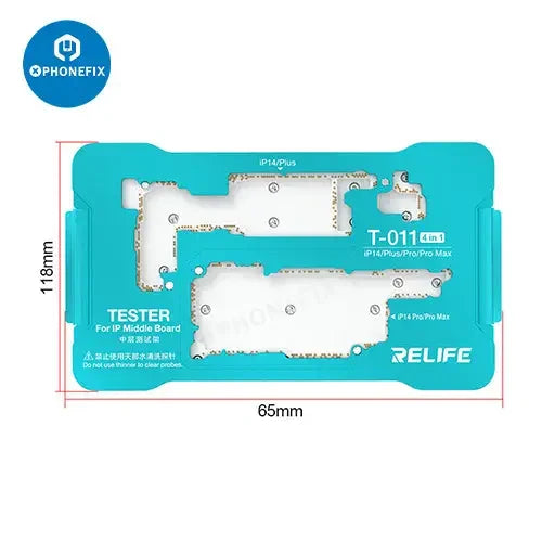 Testeur de carte mère de couche intermédiaire 4 en 1 Relife T-011 pour la série iPhone 14, dispositif de séparation de PCB par PHONEFIX.