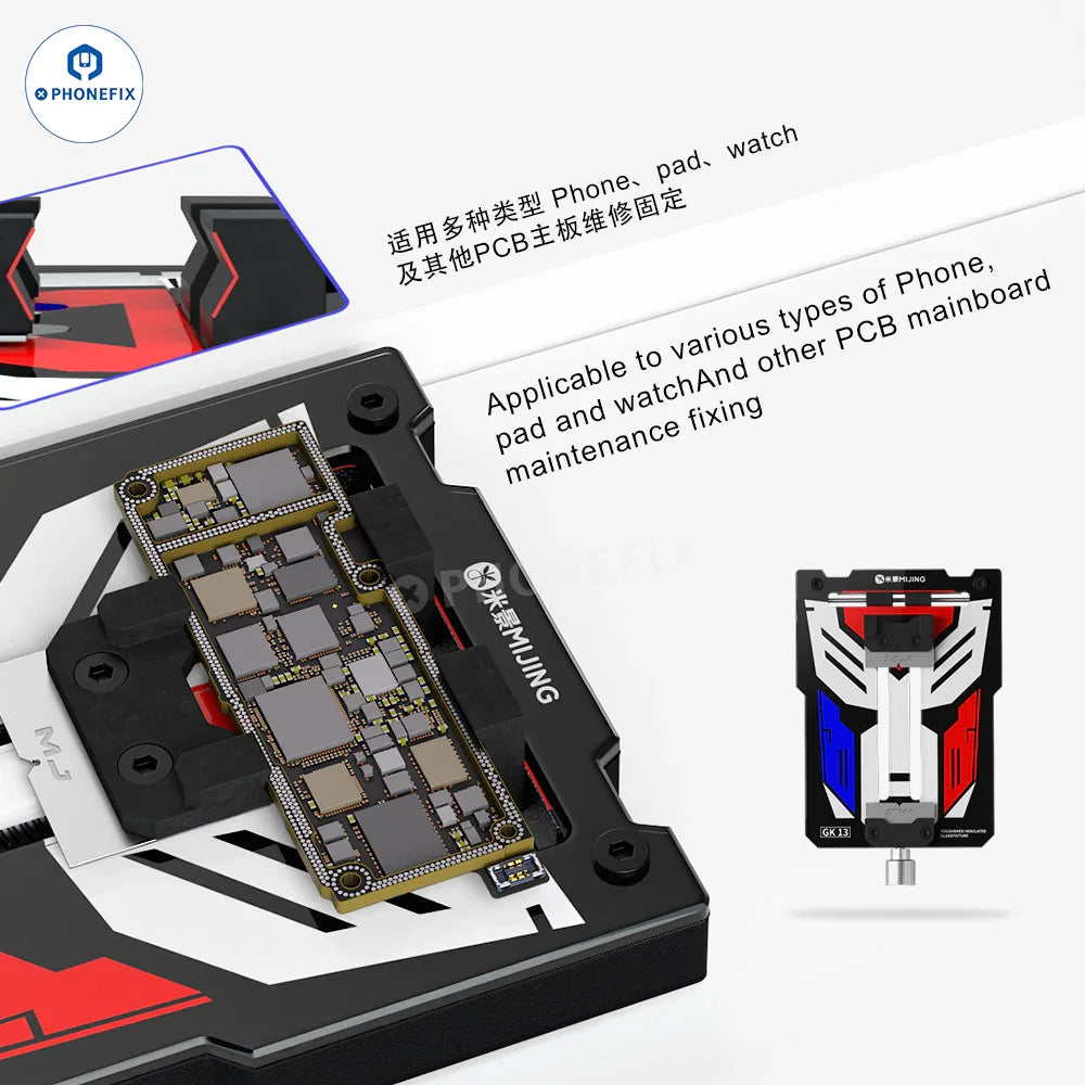 MiJing GK11-19 motherboard repair fixture with insulated glass, PCB separating fixture for phone repair.