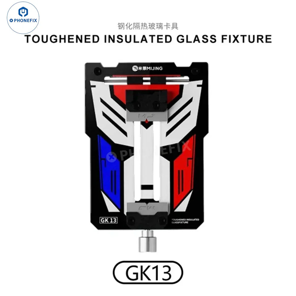 MiJing GK11-19 motherboard repair fixture with insulated glass for PCB separation, used for precise electronic repairs.