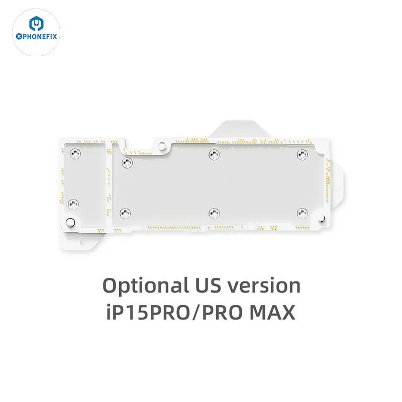 QianLi PHONEFIX iSocket iPhone 15 series motherboard layered test fixture for PCB separation and testing.
