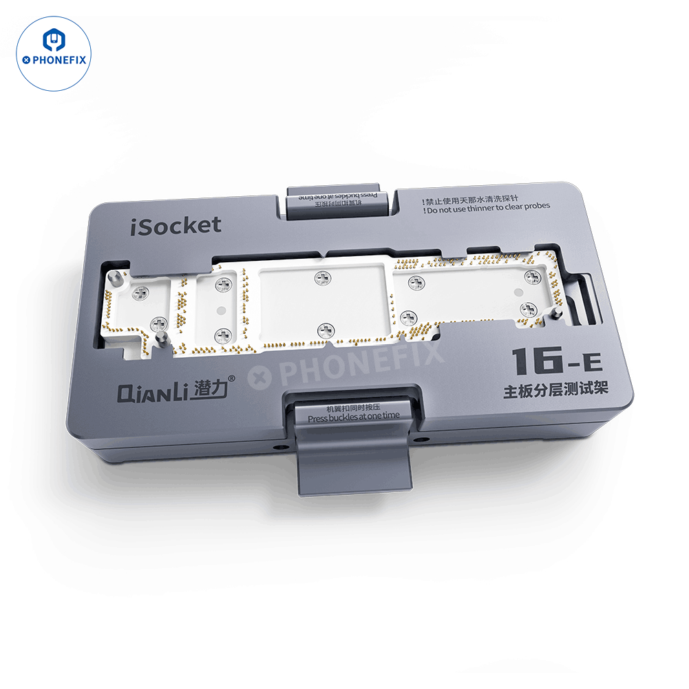 Qianli iSocket motherboard test fixture for iPhone X to 16 Pro Max, PCB separating fixture by PHONEFIX, shown in the image.
