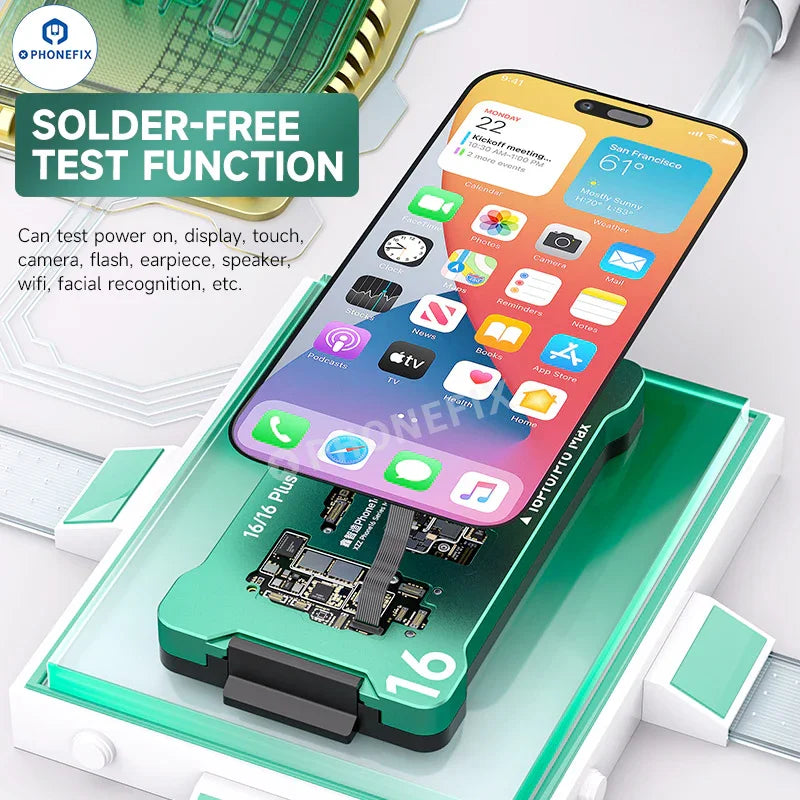 XZZ iSocket PCB separating fixture for iPhone 16 Plus and 16 Pro Max motherboard layering testing by PHONEFIX