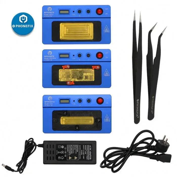 PHONEFIX 120X pre-heating station for iPhone BGA CPU desoldering, a PCB soldering tool for precise heat application.