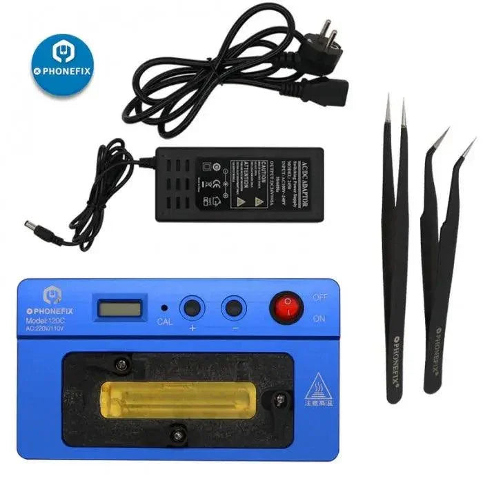 PHONEFIX 120X Pre-Heating Station for iPhone BGA CPU desoldering, PCB soldering tool for electronics repair.