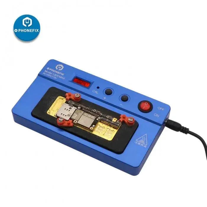 PHONEFIX 120X Pre-Heating Station for iPhone BGA CPU desoldering, a PCB soldering tool with digital temperature control.