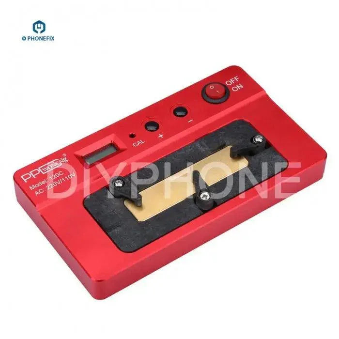 PHONEFIX PPD120 pre-heating platform for iPhone motherboard de-soldering, PCB soldering tool with digital temperature control.