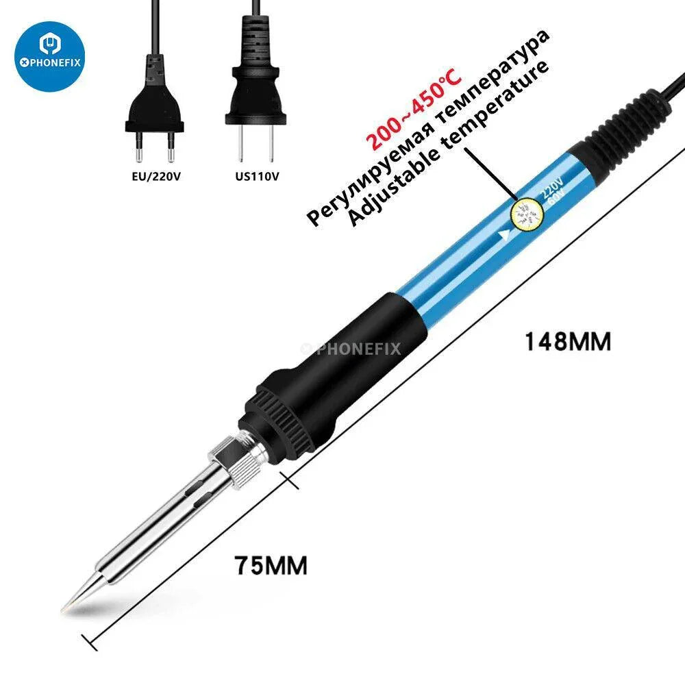 PHONEFIX 936 PCB Soldering Iron and UV Glue Removal Tool, 60W heating scraper for precision soldering and glue removal.