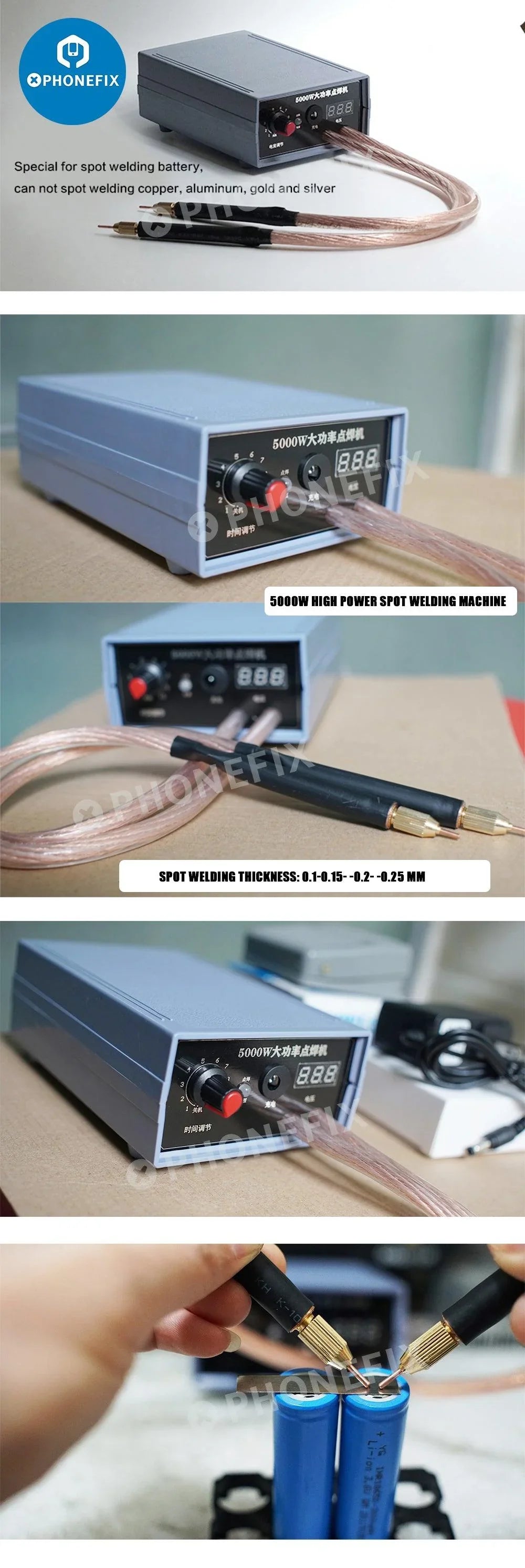 DH20Pro portable spot soldering machine with quick release pen for PCB soldering, from PHONEFIX, compact and easy to use.