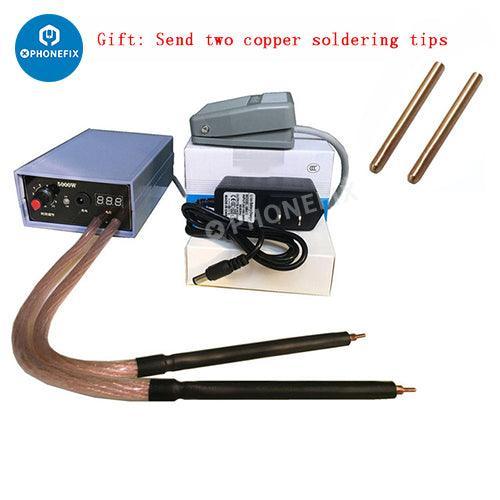 DH20Pro portable spot soldering machine with quick release pen for PCB soldering, by PHONEFIX, shown with compact design and soldering tip.
