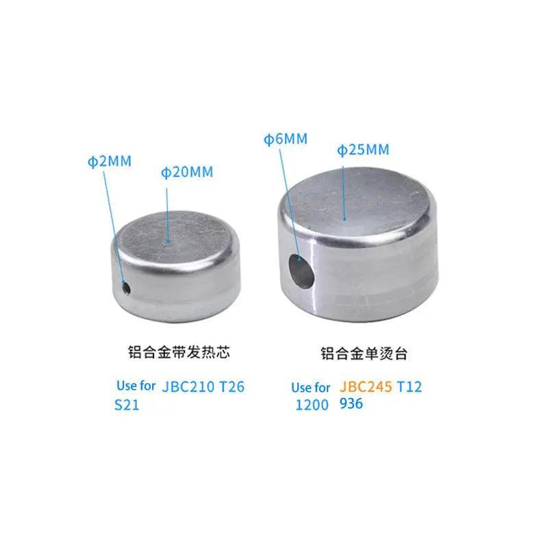 Small copper pre-heating mini head for JBC C210 and C245 soldering iron tips, designed for PCB soldering tools by PHONEFIX.