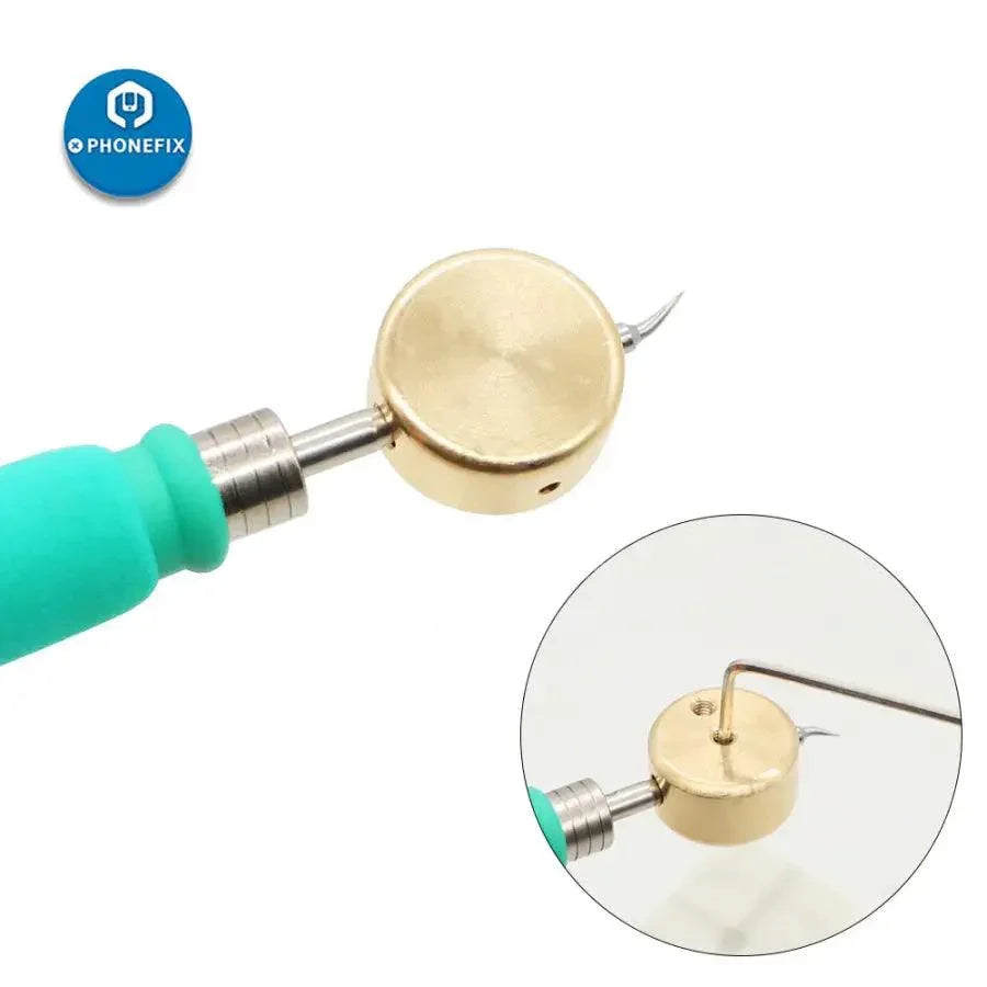 Small chip pre-heating mini head for JBC C210 C245 soldering iron tips, used with PHONEFIX PCB soldering tools.