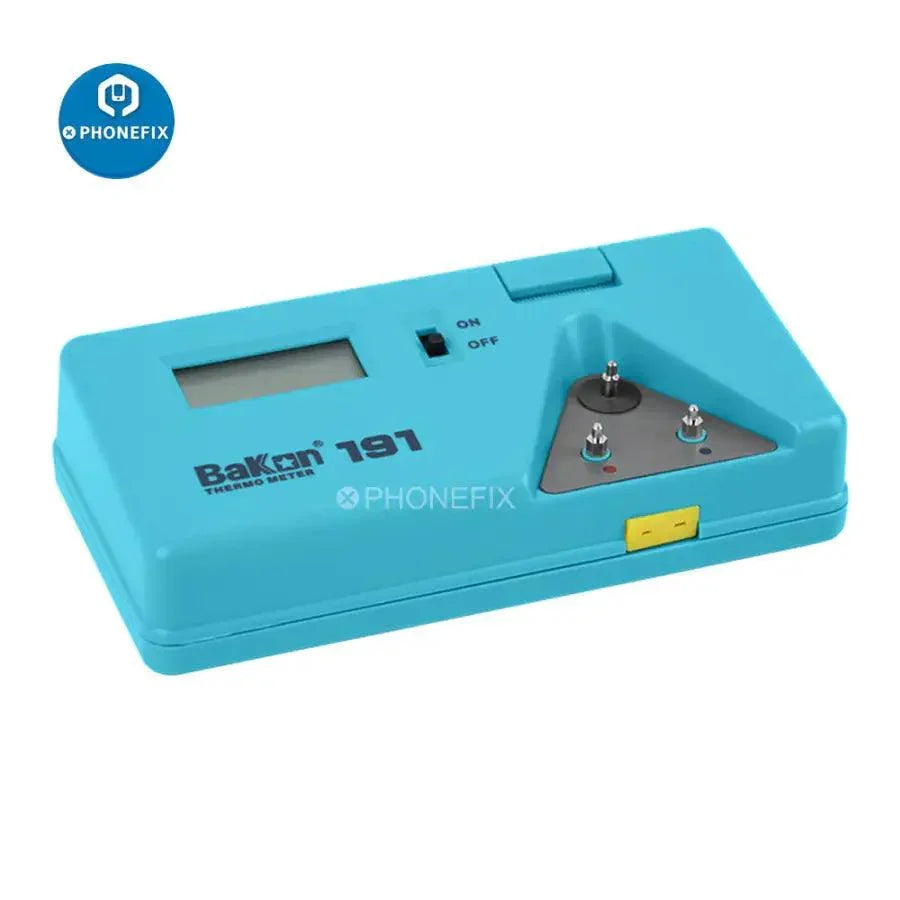 Bakon BK191 soldering iron tip temperature tester tool for PCB soldering, used for precise temperature measurement in electronics repair
