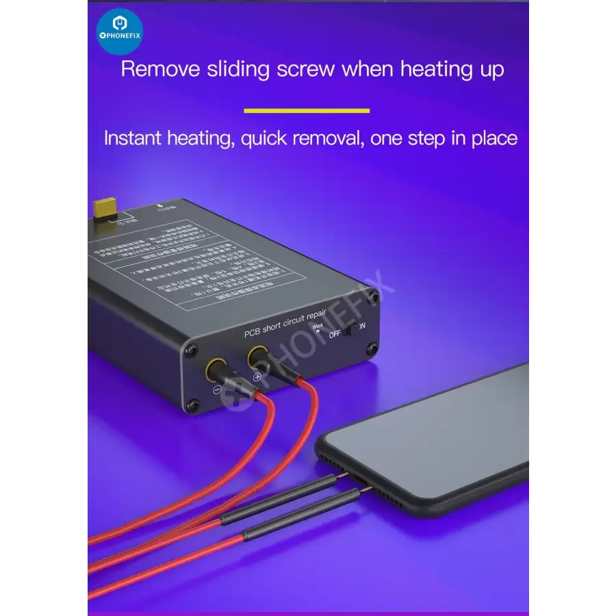 I2C DL-03S Mini Spot Welder Machine for battery short circuit repair, used for PCB soldering and electronics repair by PHONEFIX.