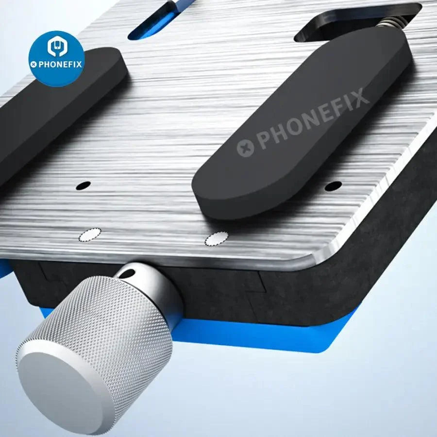 MaAnt-T1 universal PCB holder for circuit board soldering, compatible with motherboards, by PHONEFIX, used for electronics repair.