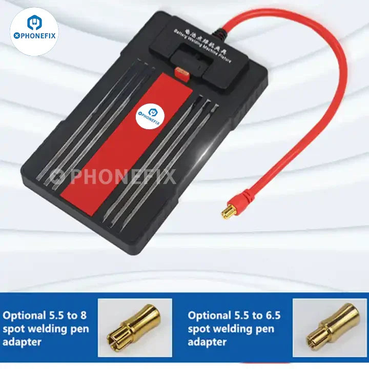 PHONEFIX W23 universal battery fixture for spot welding machine, used for PCB soldering and battery assembly.