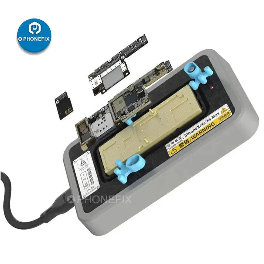 PhoneFix MEGA-IDEA preheater PCB soldering platform for iPhone X to 11 Pro Max, used for precise PCB soldering repair.