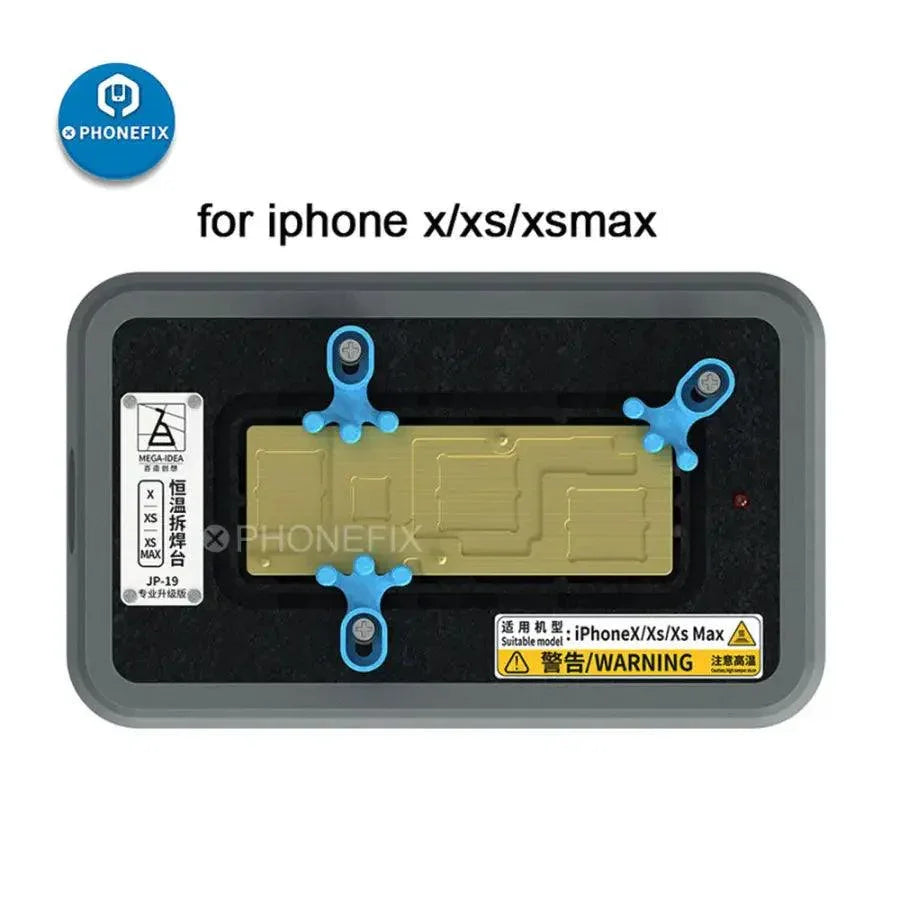 PHONEFIX MEGA-IDEA Preheater PCB Soldering Platform for iPhone X to 11 Pro Max, used for precise PCB soldering and rework.