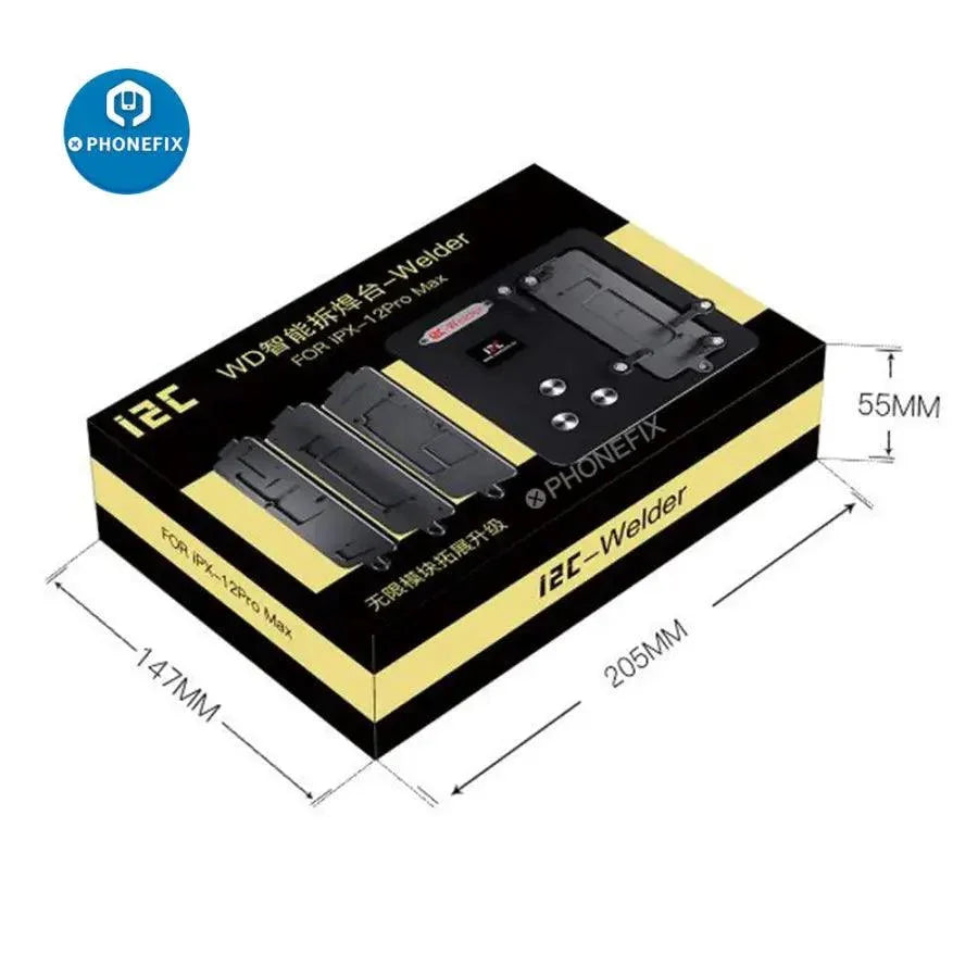 PhoneFix i2C-Welder intelligent desoldering platform with PCB soldering tools for iPhone X to 14 Pro Max, 7-in-1 design, 110V.