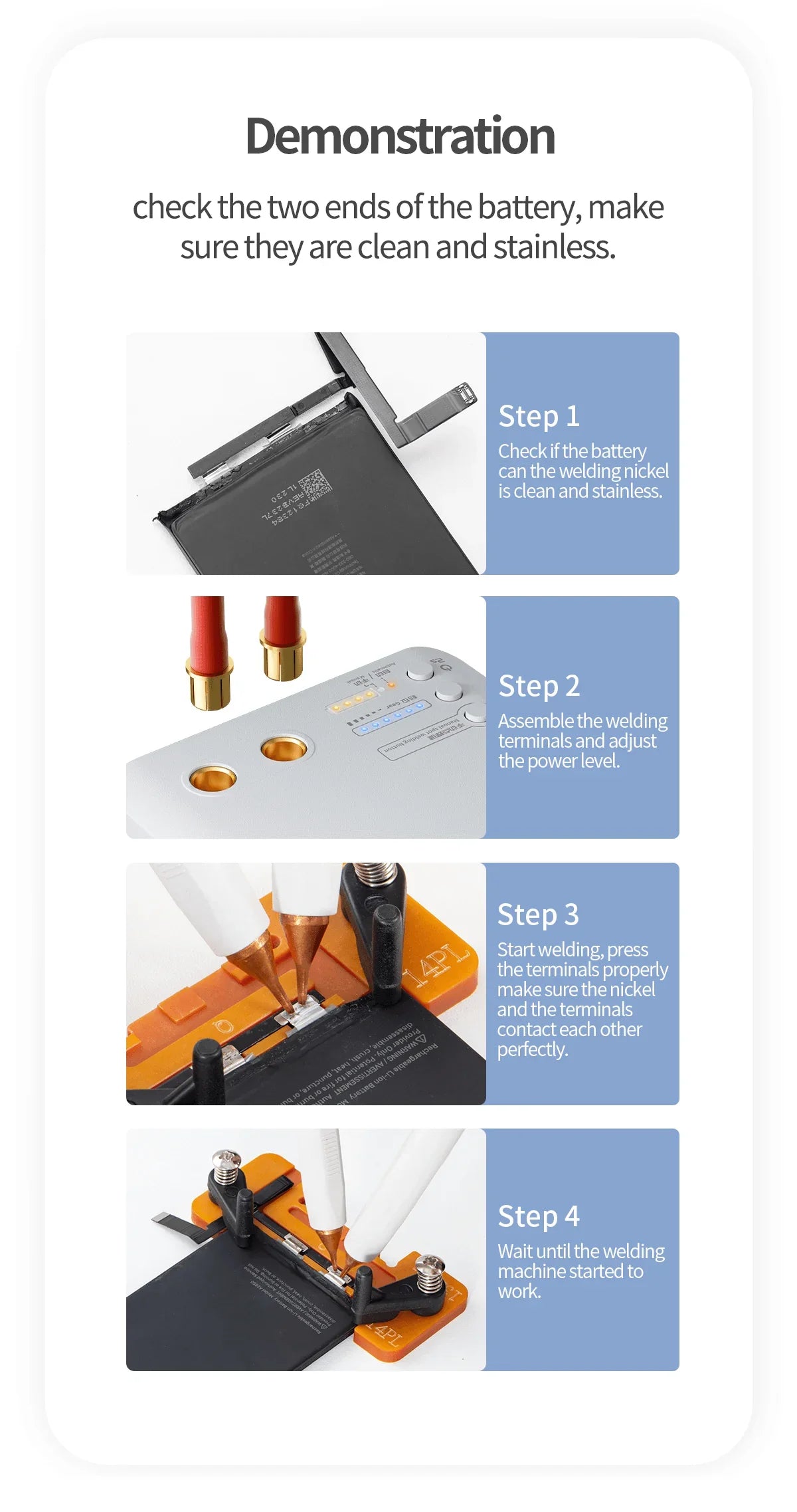 QianLi Macaron 2Gen Spot Welder for iPhone 11-16 Pro Max battery, PCB soldering tool by PHONEFIX, with metal tip and compact design.