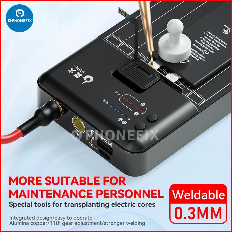 MC1 Mini Spot Welding Machine by PHONEFIX for iPhone battery flex repair, PCB soldering tool with precise welding capabilities