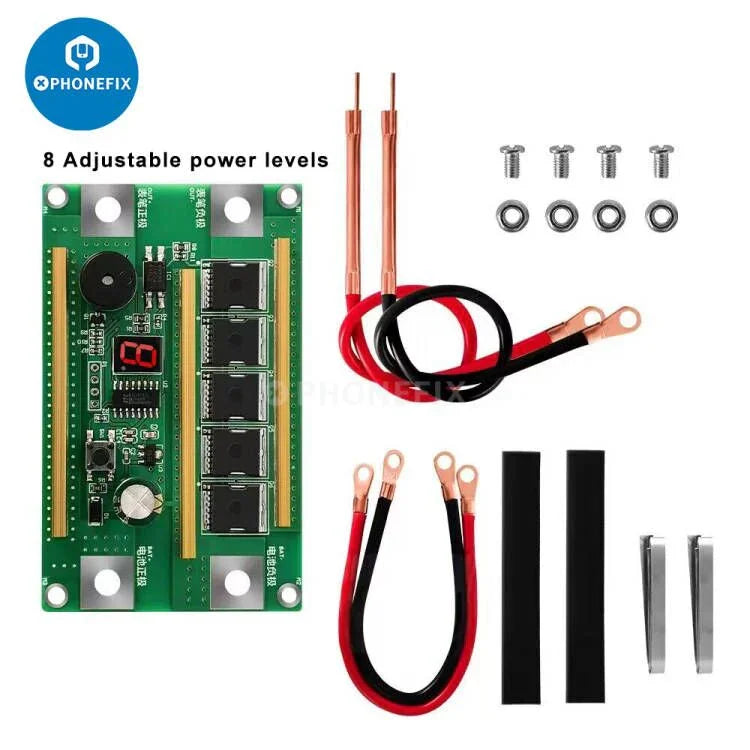 PHONEFIX W08 mini precision spot welding machine for battery repair, compact PCB soldering tool with circuit board kit.