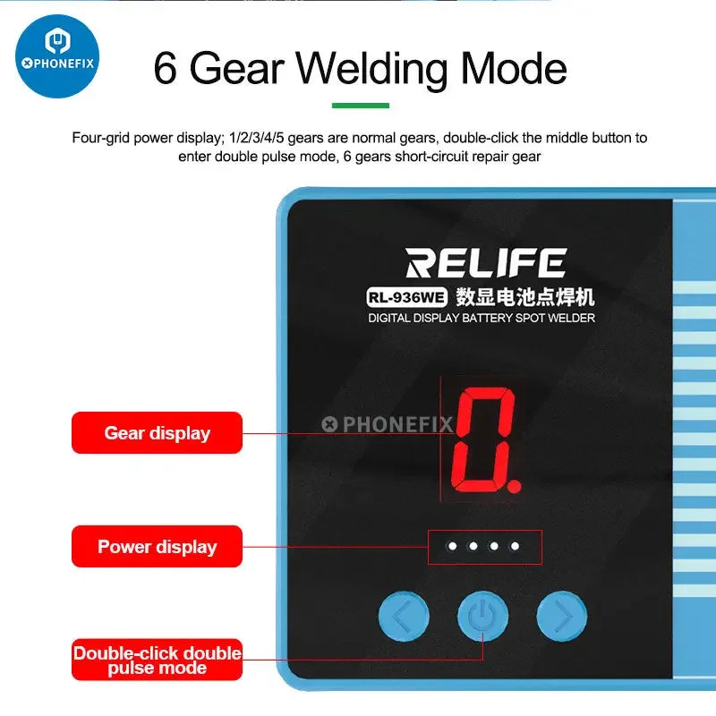 PHONEFIX RL-936WE Battery Spot Welding Machine for phone and computer repair, PCB soldering tools for precise welding tasks.