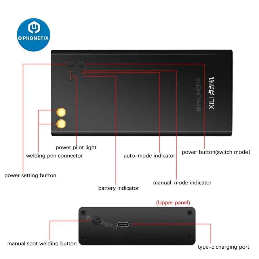 Portable 3GOA Spot Welder 650A by PHONEFIX for DIY battery repair and PCB soldering, compact welding machine with battery repair tools