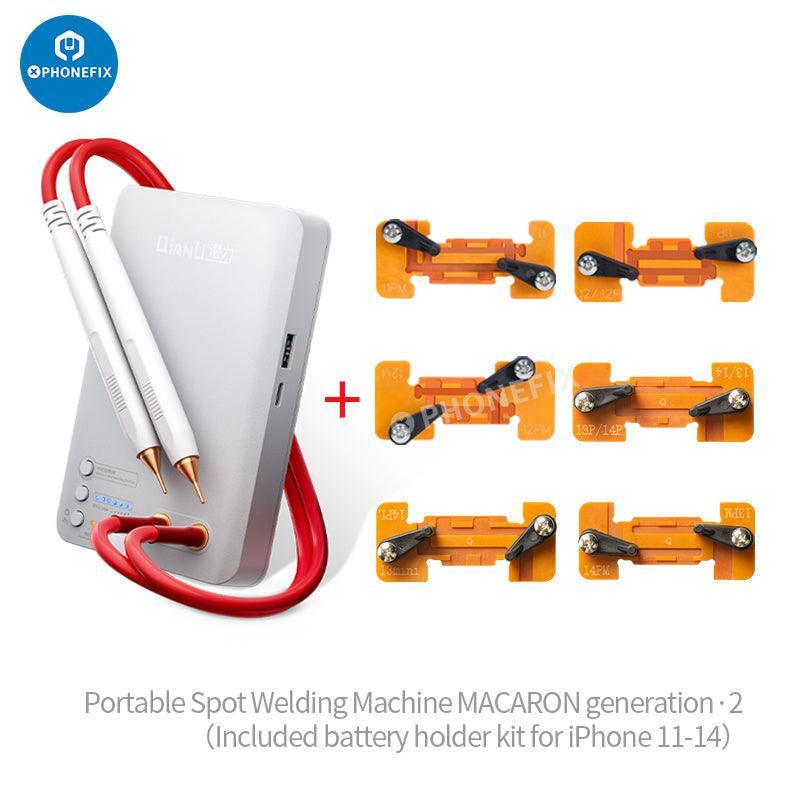 PhoneFix Macaron Max Spot Welding Machine for iPhone battery repair, PCB soldering tool for iPhone 11, 12, Pro Max models.