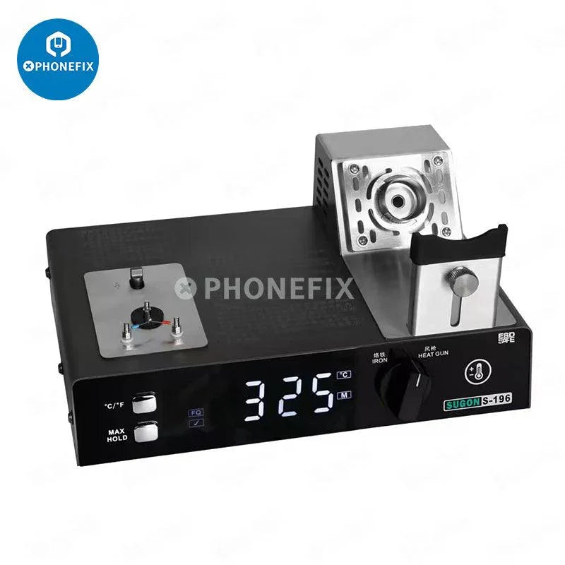 Sugon S-196 temperature tester for hot air soldering stations, used for precise PCB soldering by PHONEFIX.