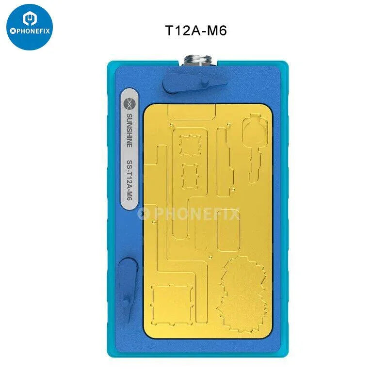 PHONEFIX SS-T12A desoldering pre-heating station for iPhone motherboard, PCB soldering tool with digital controls.