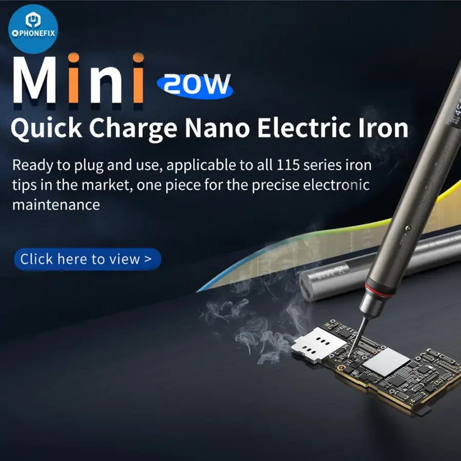 MEGA-IDEA 20W Quick Charge Nano Electric Iron for PCB welding repair, PhoneFix brand, compact soldering tool for electronics repair