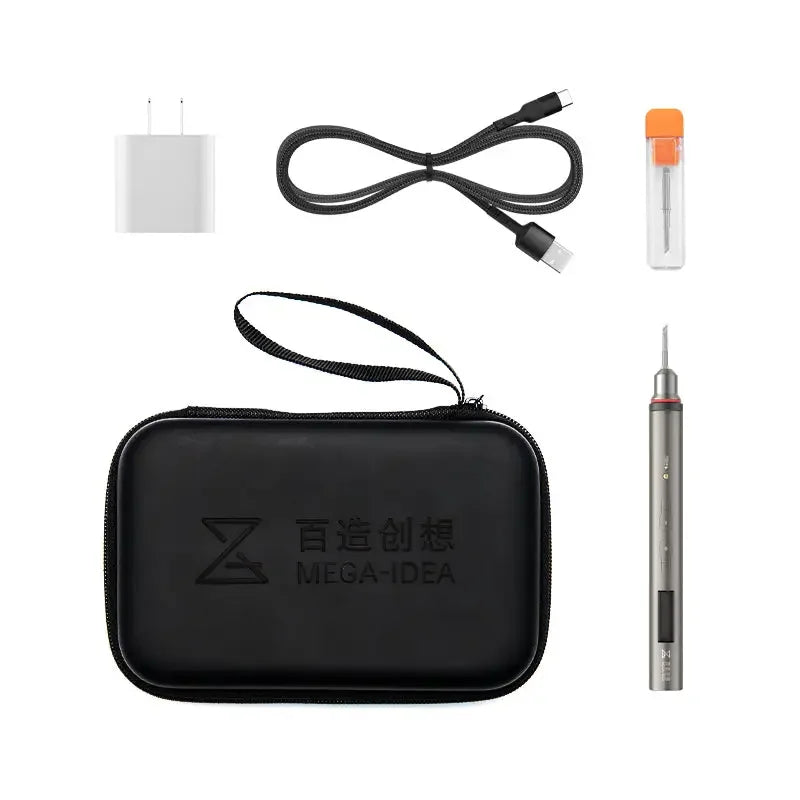 Fer à souder nano électrique MEGA-IDEA 20W à charge rapide pour la réparation et le soudage de circuits imprimés, marque PHONEFIX, outil de soudage compact pour la réparation électronique.