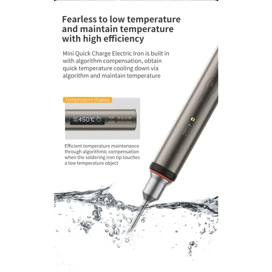 Fer à souder nano électrique MEGA-IDEA 20W à charge rapide pour la réparation de circuits imprimés, marque PHONEFIX, outil de soudage compact pour la réparation électronique
