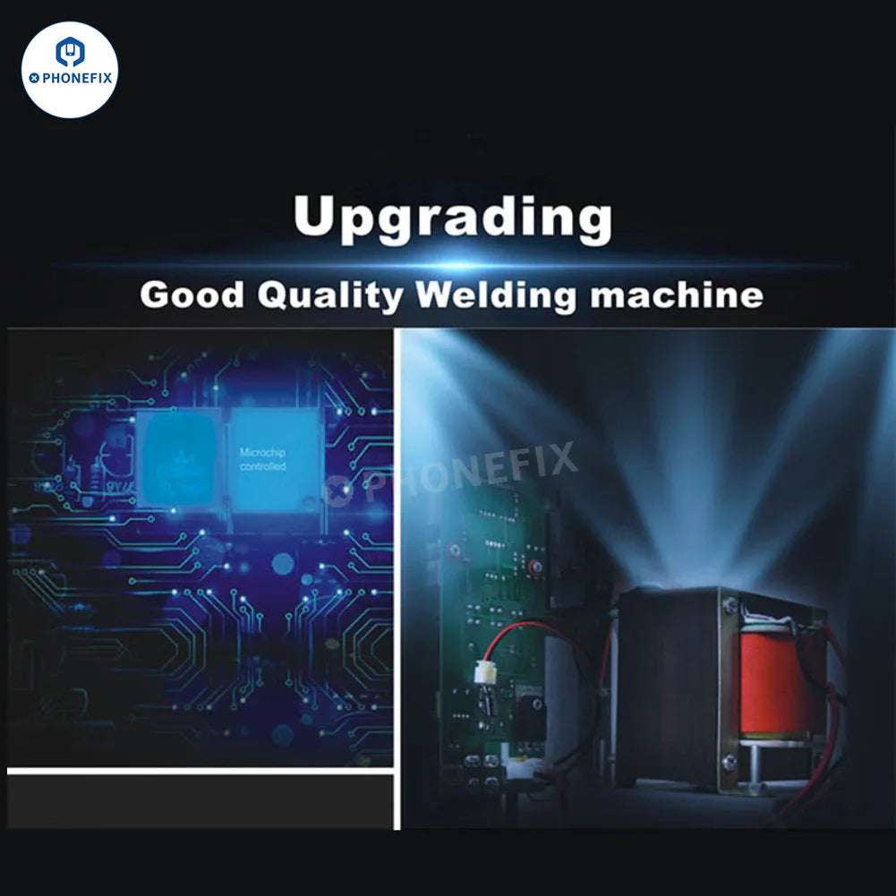 SUNKKO 737G+ dual pulse battery spot welder for PCB soldering, with compact design and control panel for precise welding.