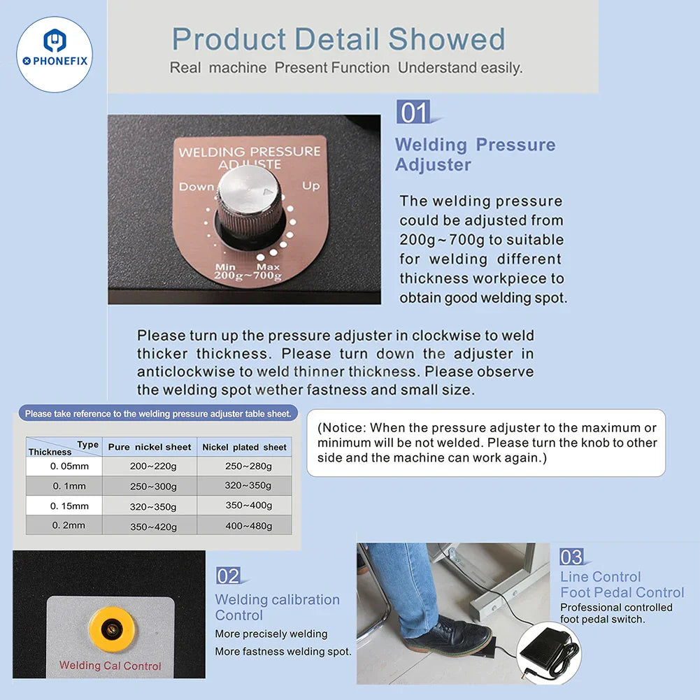 SUNKKO 737G+ dual pulse battery spot welder for PCB soldering tools, showing the compact device with control buttons.