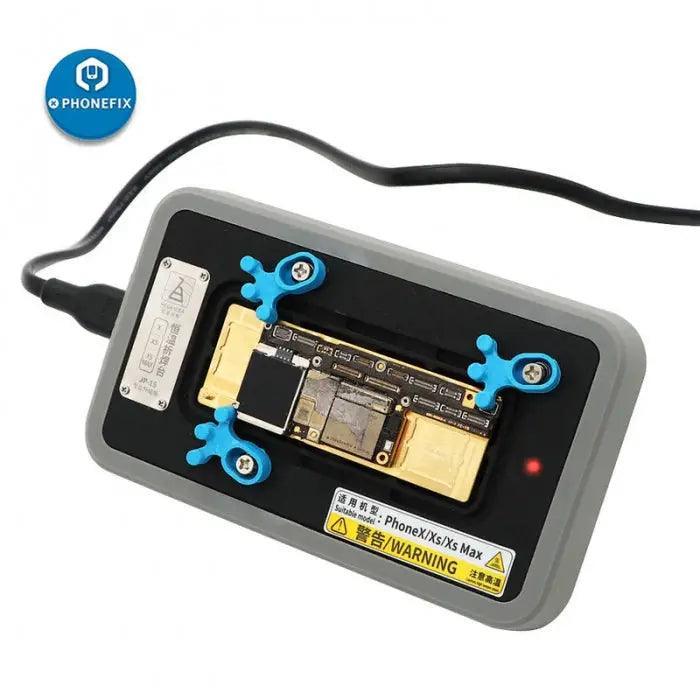 Qianli 3-in-1 pre-heating desoldering platform for iPhone PCB repair, PHONEFIX brand, with heating elements and soldering tools.