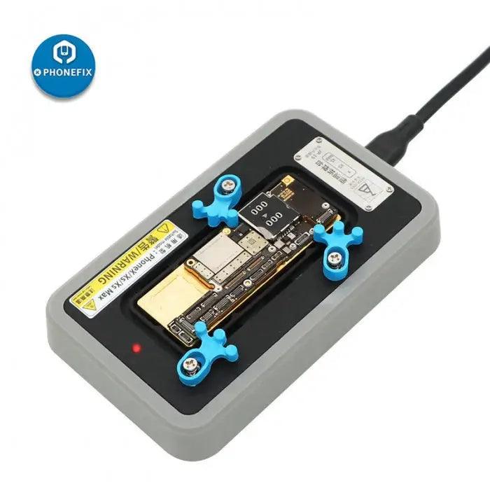 PhoneFix Qianli 3-in-1 pre-heating desoldering platform for iPhone PCB repair, featuring soldering tools and temperature controls