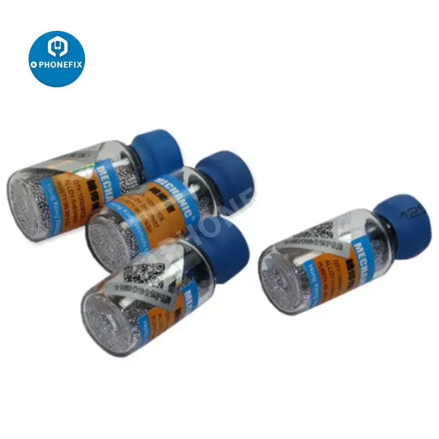 Lead-free soldering tin balls from PHONEFIX, small PCB soldering particles for precise electronics work.