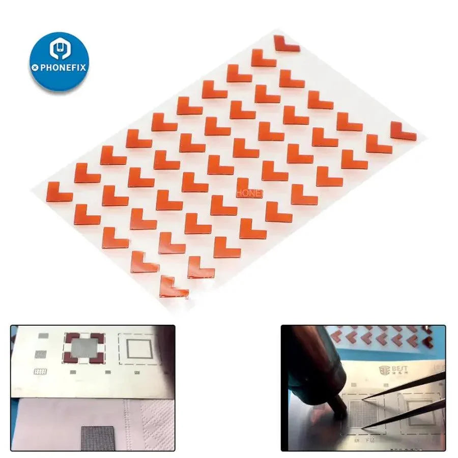 PhoneFIX 3D tin planting net repair sticker for phone chips, used for fixing and reinforcing mobile device screens.
