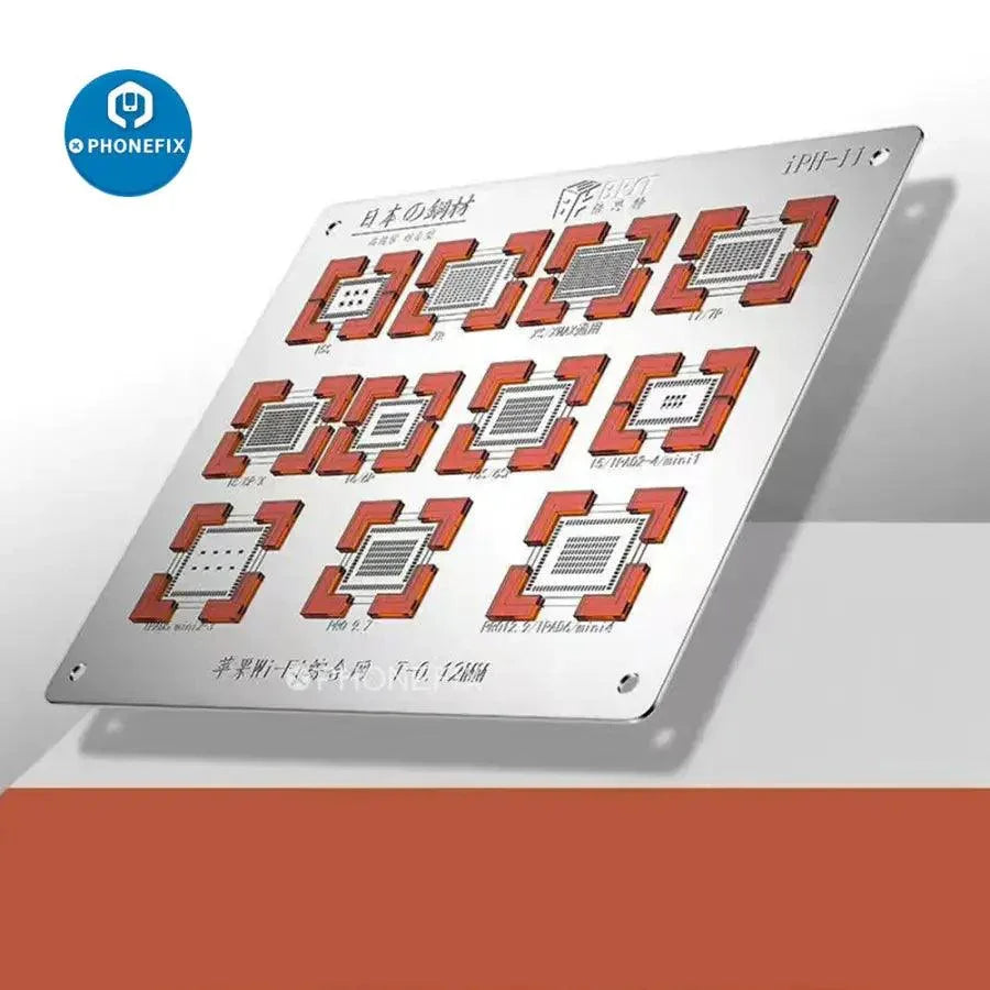 Set of 50 PHONEFIX 3D Tin Planting Net Repair Chips for phone screen fixing, durable and easy to apply phone repair stickers.