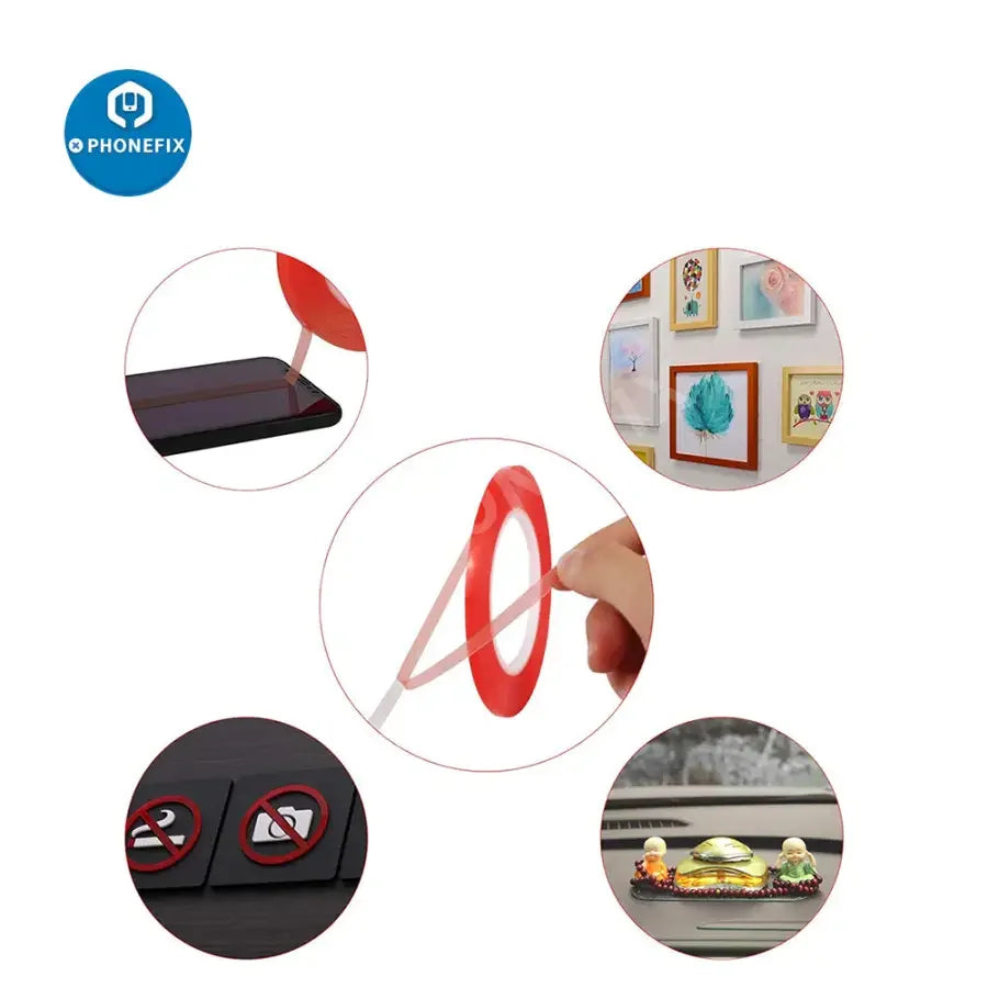 PhoneFix heat-resistant double-sided adhesive tape for phone repair, 5/10mm width, used for securing phone components.