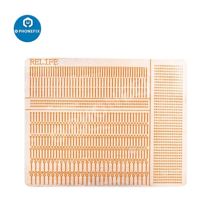 Piezas de terminales de soldadura Relife RL-007GA para reparación de placas de teléfonos, diseñadas para la reparación de teléfonos y soldadura electrónica.