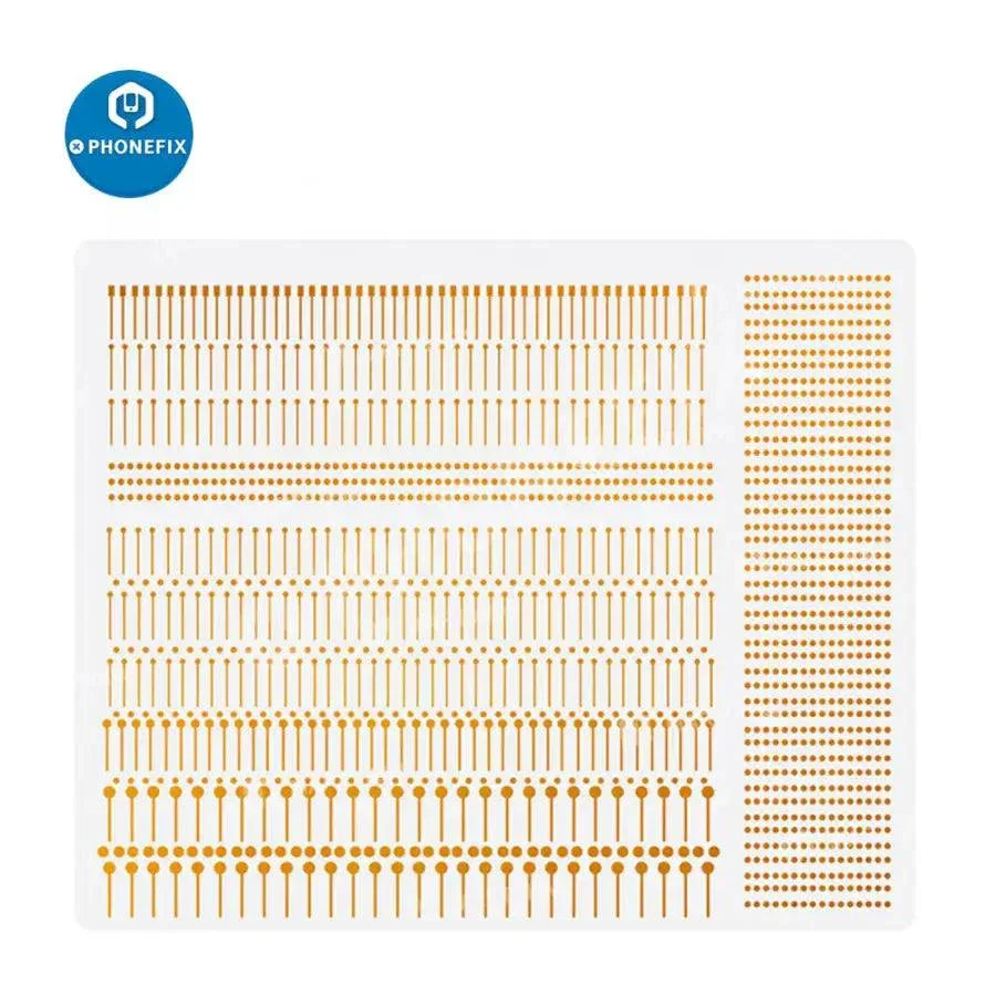 Piezas de terminales de soldadura Relife RL-007GA para reparación de placas de teléfonos, diseñadas para tareas de reparación y soldadura de teléfonos.